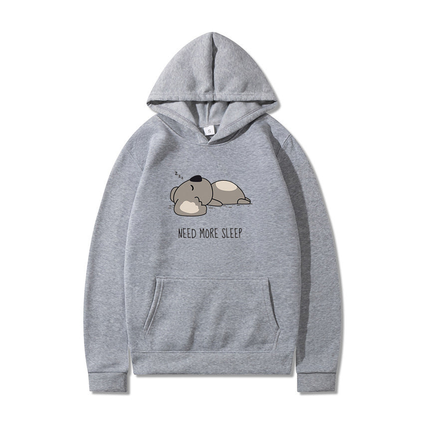 New Hooded Long-sleeved T-shirt with Plus Velvet and Cartoon Design