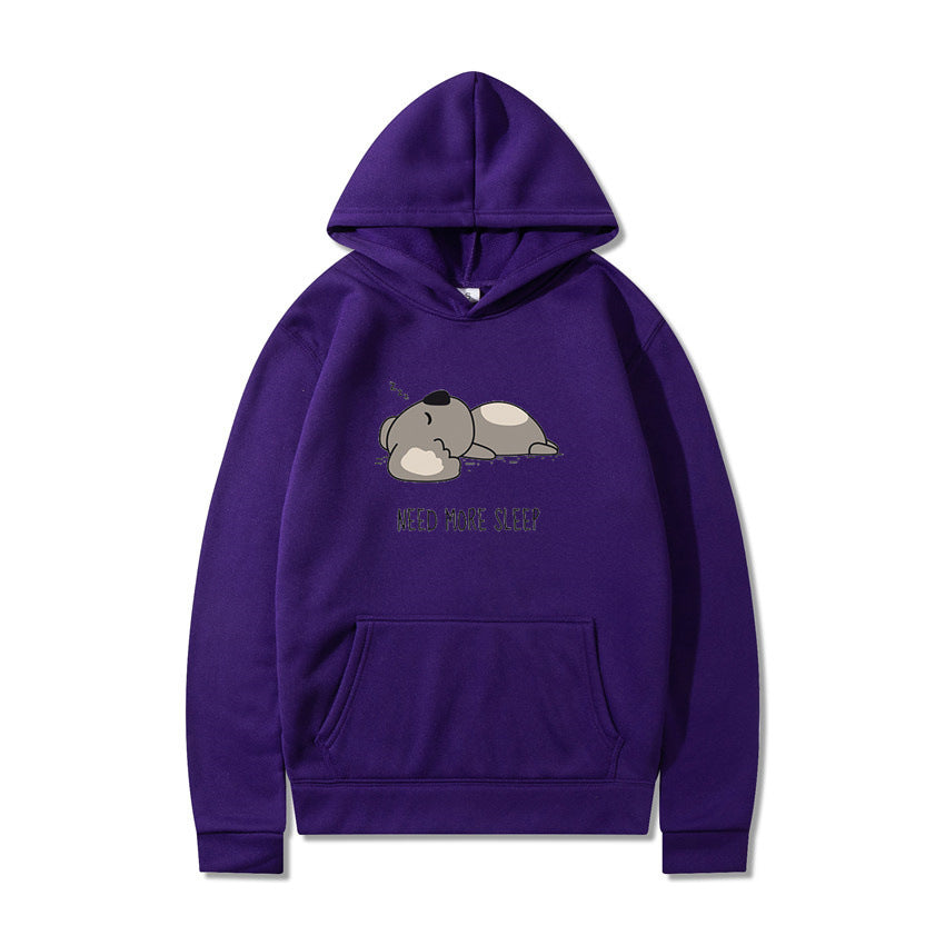 New Hooded Long-sleeved T-shirt with Plus Velvet and Cartoon Design