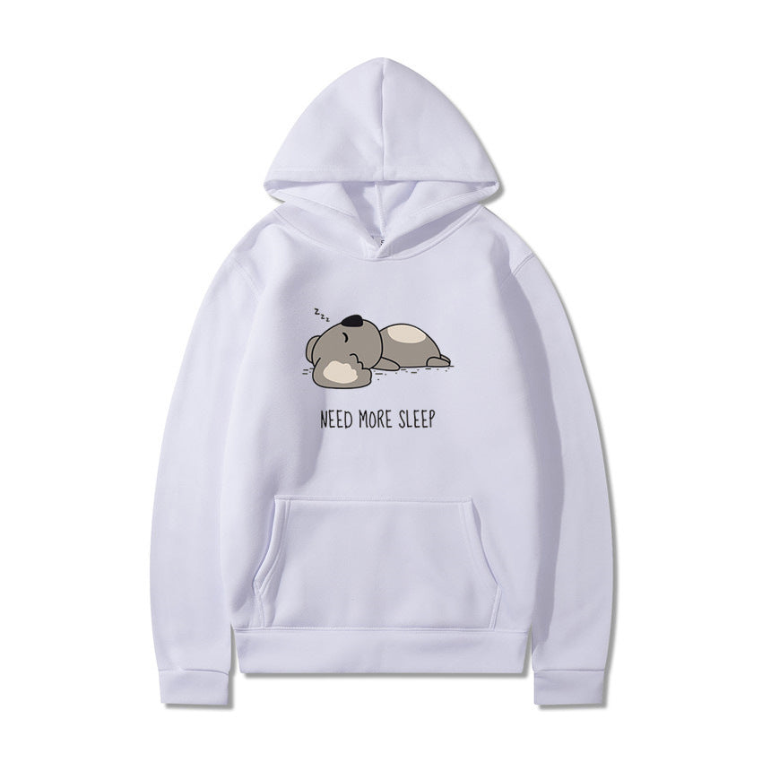 New Hooded Long-sleeved T-shirt with Plus Velvet and Cartoon Design