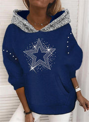 Sparkle and Shine in Our Rhinestone Sequined Hoodie