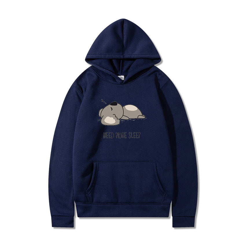 New Hooded Long-sleeved T-shirt with Plus Velvet and Cartoon Design
