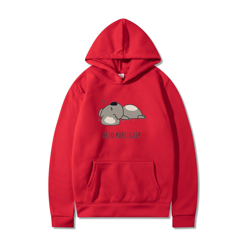 New Hooded Long-sleeved T-shirt with Plus Velvet and Cartoon Design