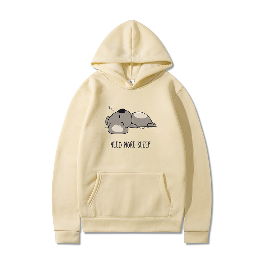 New Hooded Long-sleeved T-shirt with Plus Velvet and Cartoon Design