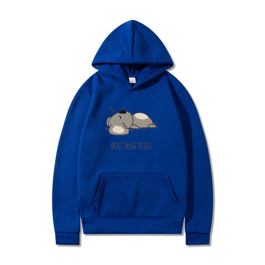 New Hooded Long-sleeved T-shirt with Plus Velvet and Cartoon Design