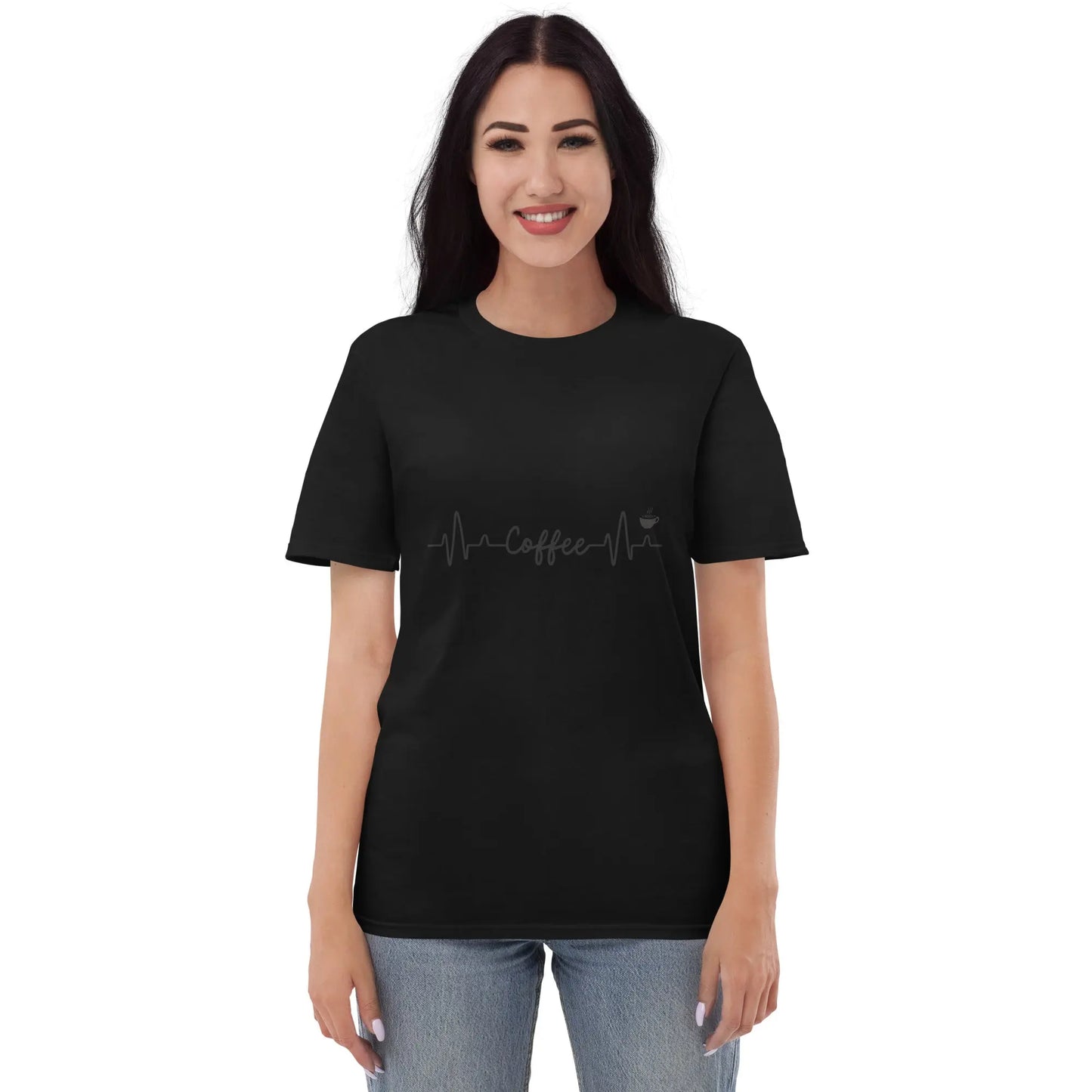 Caffeine Heartbeat T-Shirt - Keep Your Love for Coffee Close to Your Heart - Comfortable and Soft Cotton Fabric - Darkness Of The Twilight Moon