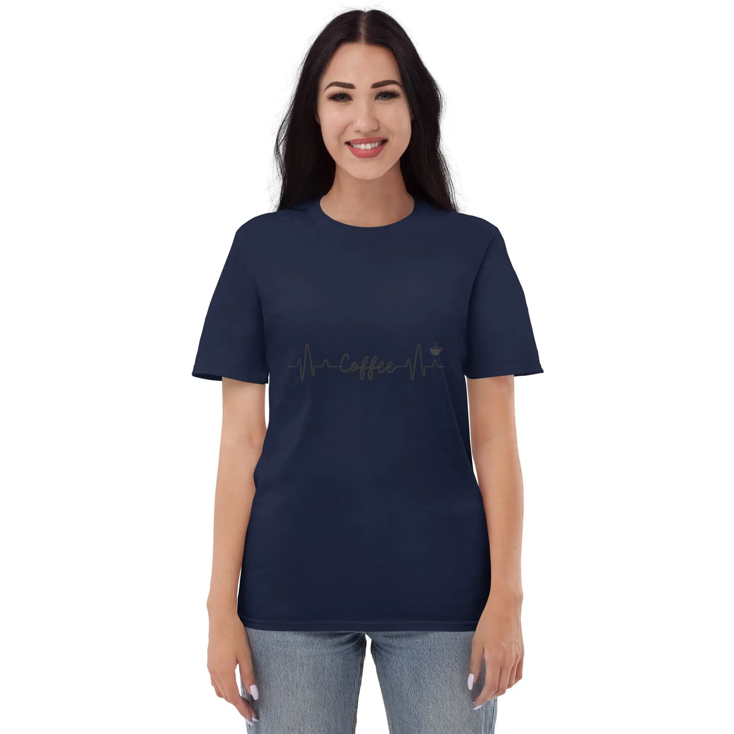 Caffeine Heartbeat T-Shirt - Keep Your Love for Coffee Close to Your Heart - Comfortable and Soft Cotton Fabric - Darkness Of The Twilight Moon