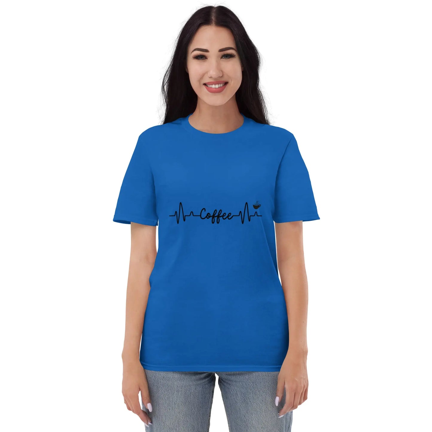 Caffeine Heartbeat T-Shirt - Keep Your Love for Coffee Close to Your Heart - Comfortable and Soft Cotton Fabric - Darkness Of The Twilight Moon