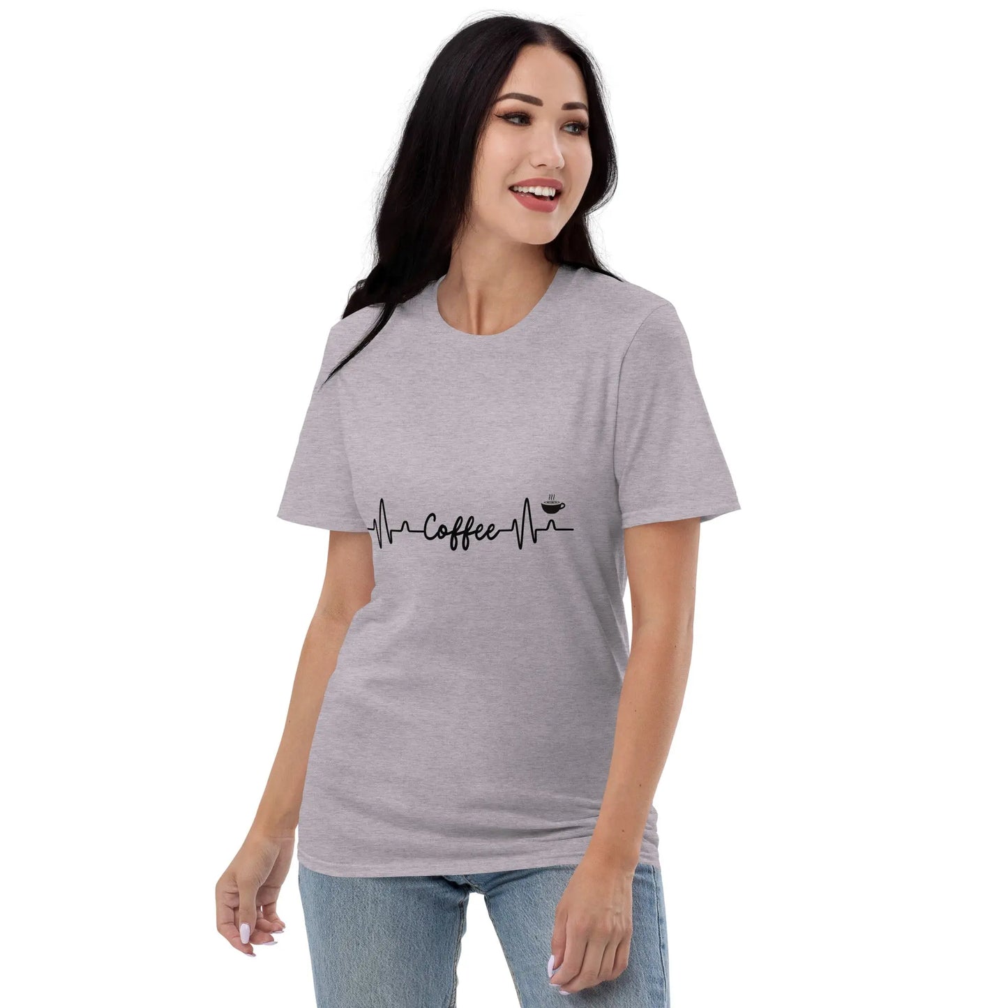 Caffeine Heartbeat T-Shirt - Keep Your Love for Coffee Close to Your Heart - Comfortable and Soft Cotton Fabric - Darkness Of The Twilight Moon
