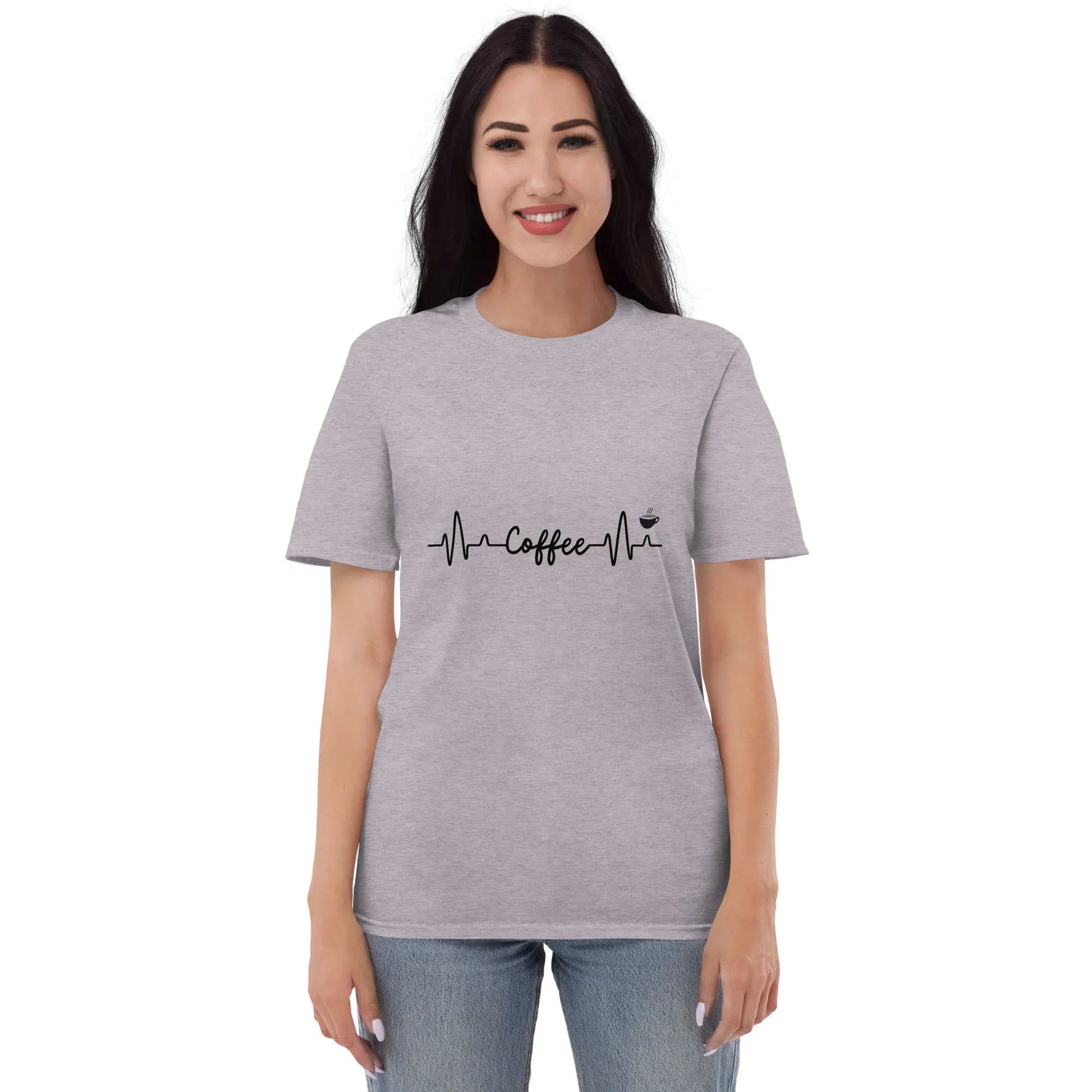 Caffeine Heartbeat T-Shirt - Keep Your Love for Coffee Close to Your Heart - Comfortable and Soft Cotton Fabric - Darkness Of The Twilight Moon
