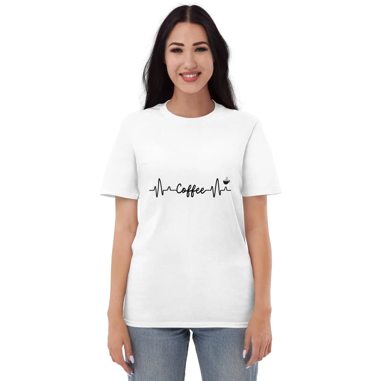 Caffeine Heartbeat T-Shirt - Keep Your Love for Coffee Close to Your Heart - Comfortable and Soft Cotton Fabric - Darkness Of The Twilight Moon