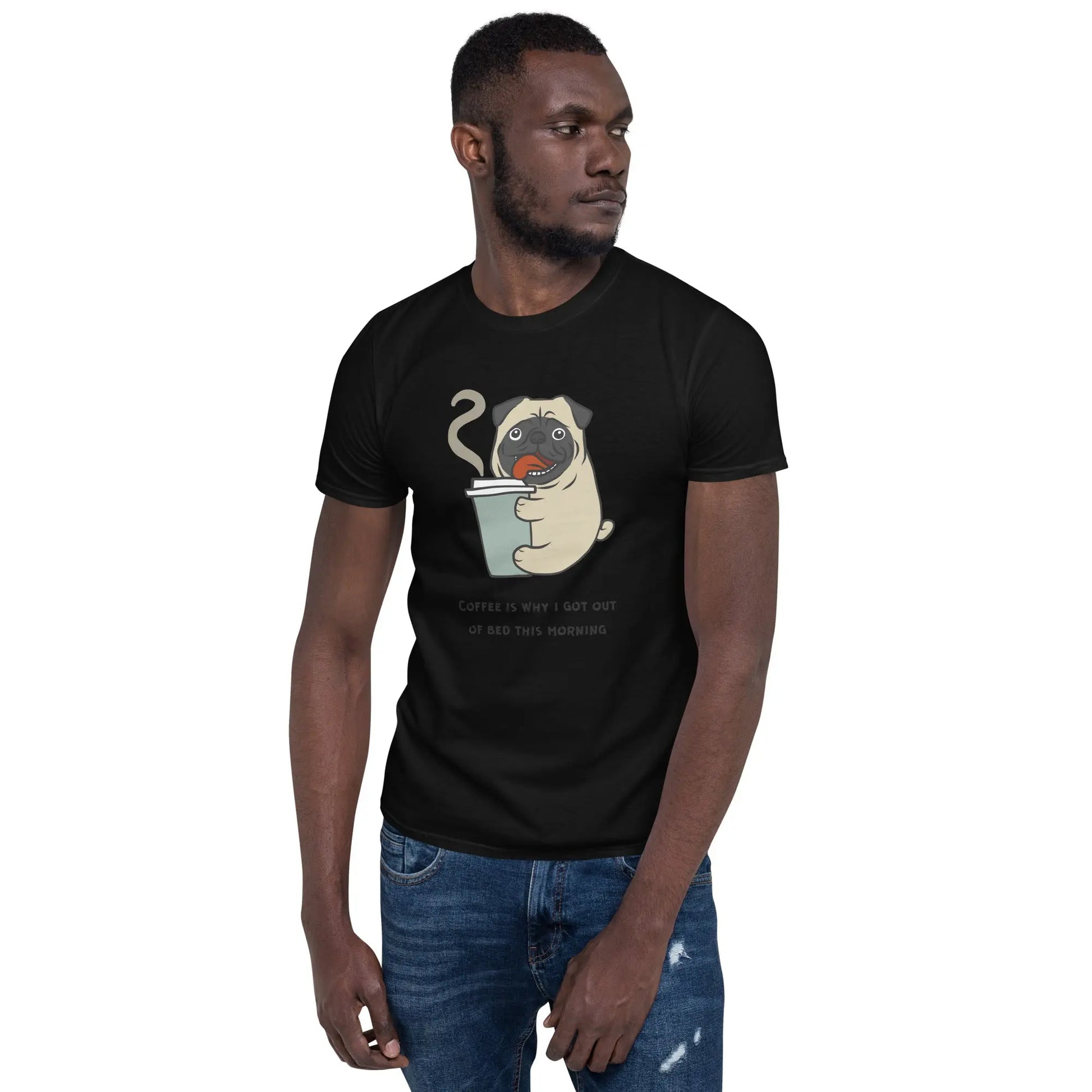 Coffee Pug Tee - Start Your Day with a Smile - Comfortable Cotton Shirt for Coffee Lovers - Darkness Of The Twilight Moon