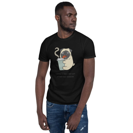 Coffee Pug Tee - Start Your Day with a Smile - Comfortable Cotton Shirt for Coffee Lovers - Darkness Of The Twilight Moon
