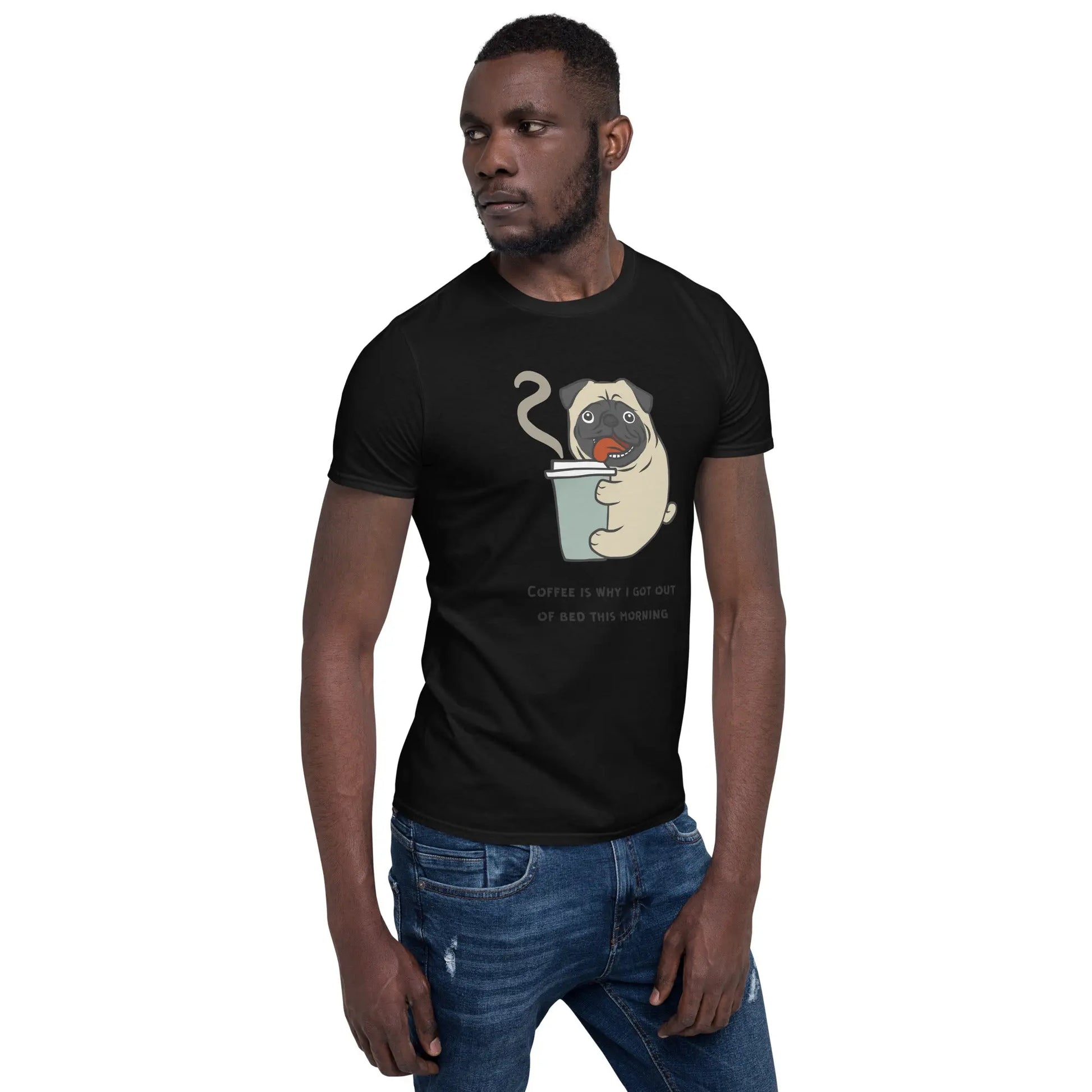 Coffee Pug Tee - Start Your Day with a Smile - Comfortable Cotton Shirt for Coffee Lovers - Darkness Of The Twilight Moon