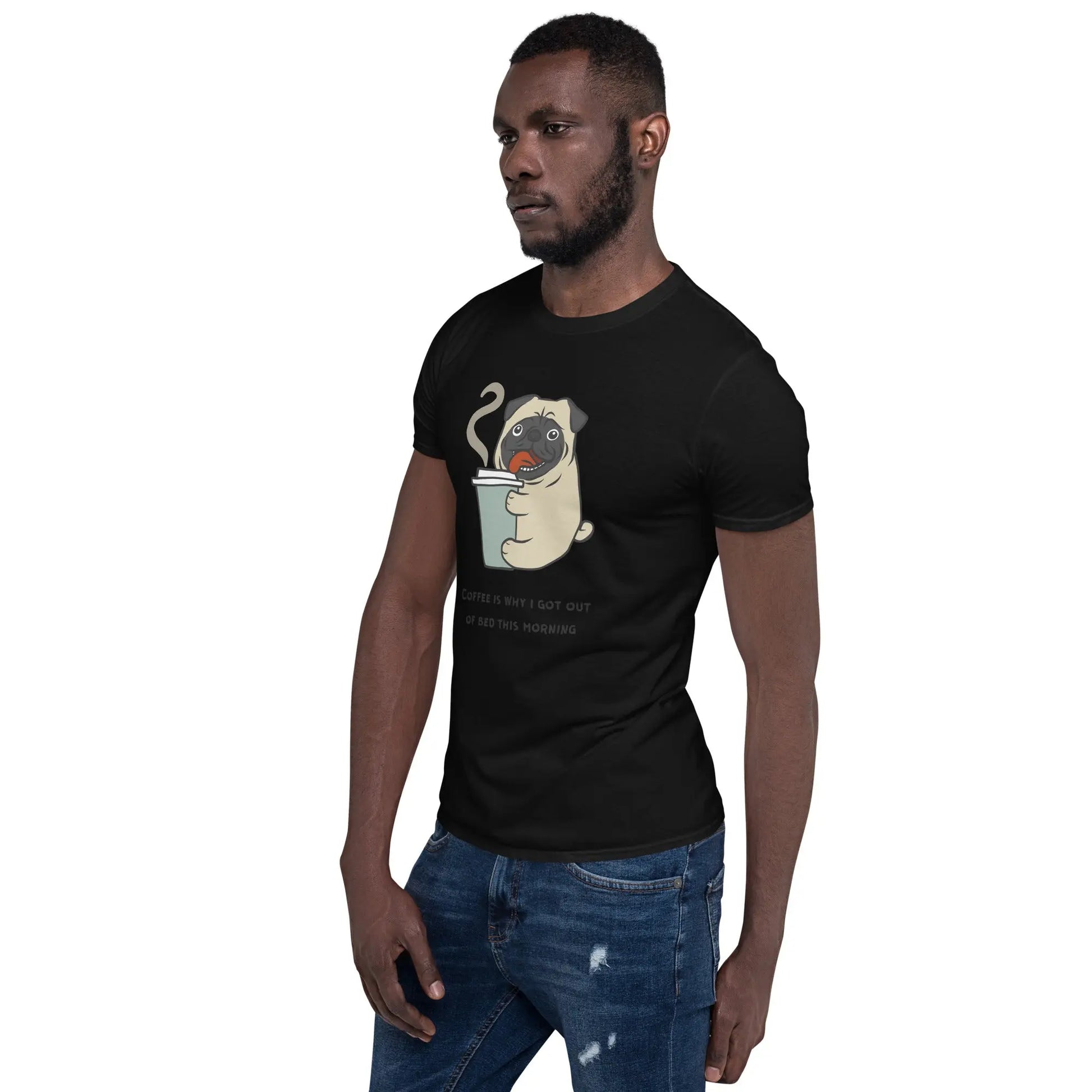 Coffee Pug Tee - Start Your Day with a Smile - Comfortable Cotton Shirt for Coffee Lovers - Darkness Of The Twilight Moon