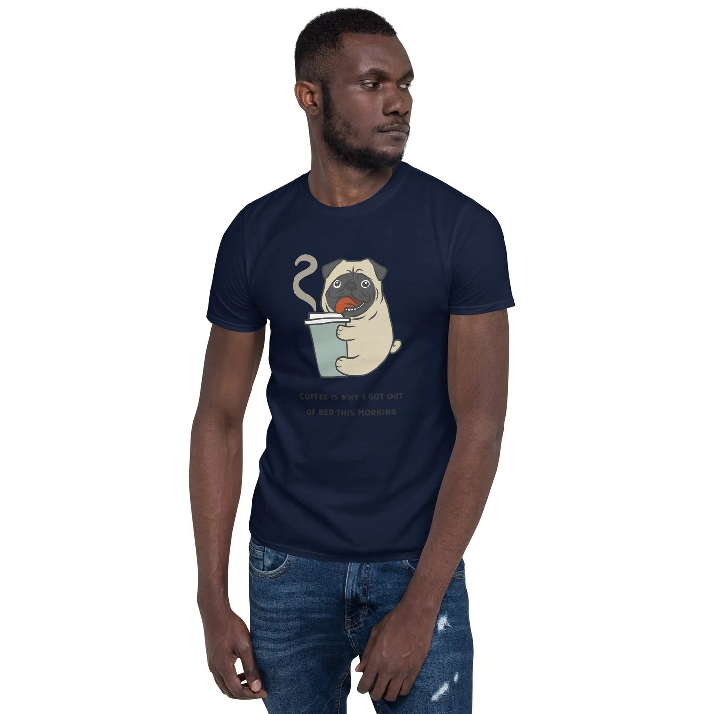 Coffee Pug Tee - Start Your Day with a Smile - Comfortable Cotton Shirt for Coffee Lovers - Darkness Of The Twilight Moon