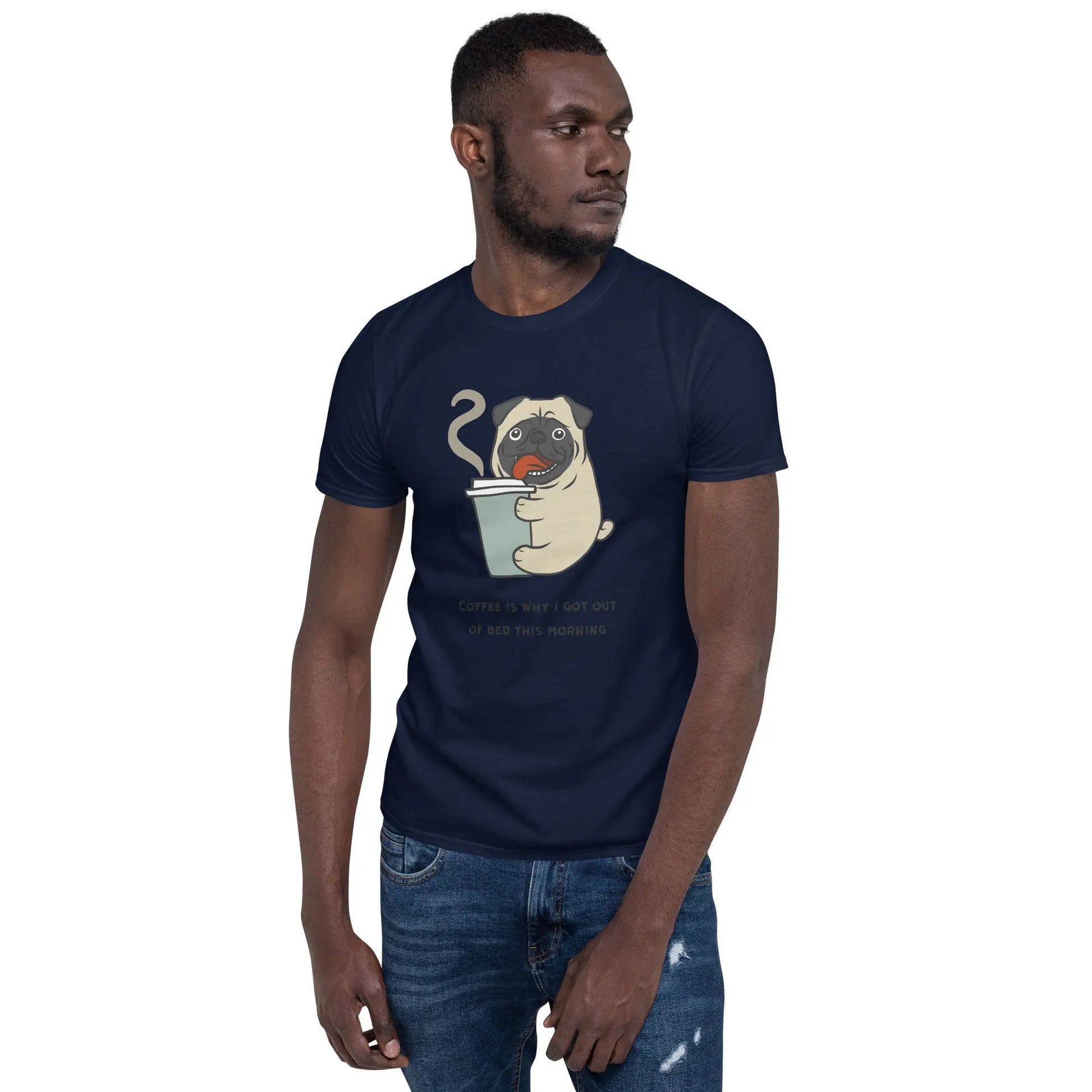 Coffee Pug Tee - Start Your Day with a Smile - Comfortable Cotton Shirt for Coffee Lovers - Darkness Of The Twilight Moon