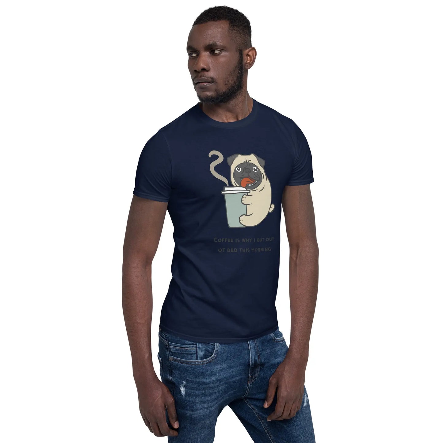 Coffee Pug Tee - Start Your Day with a Smile - Comfortable Cotton Shirt for Coffee Lovers - Darkness Of The Twilight Moon