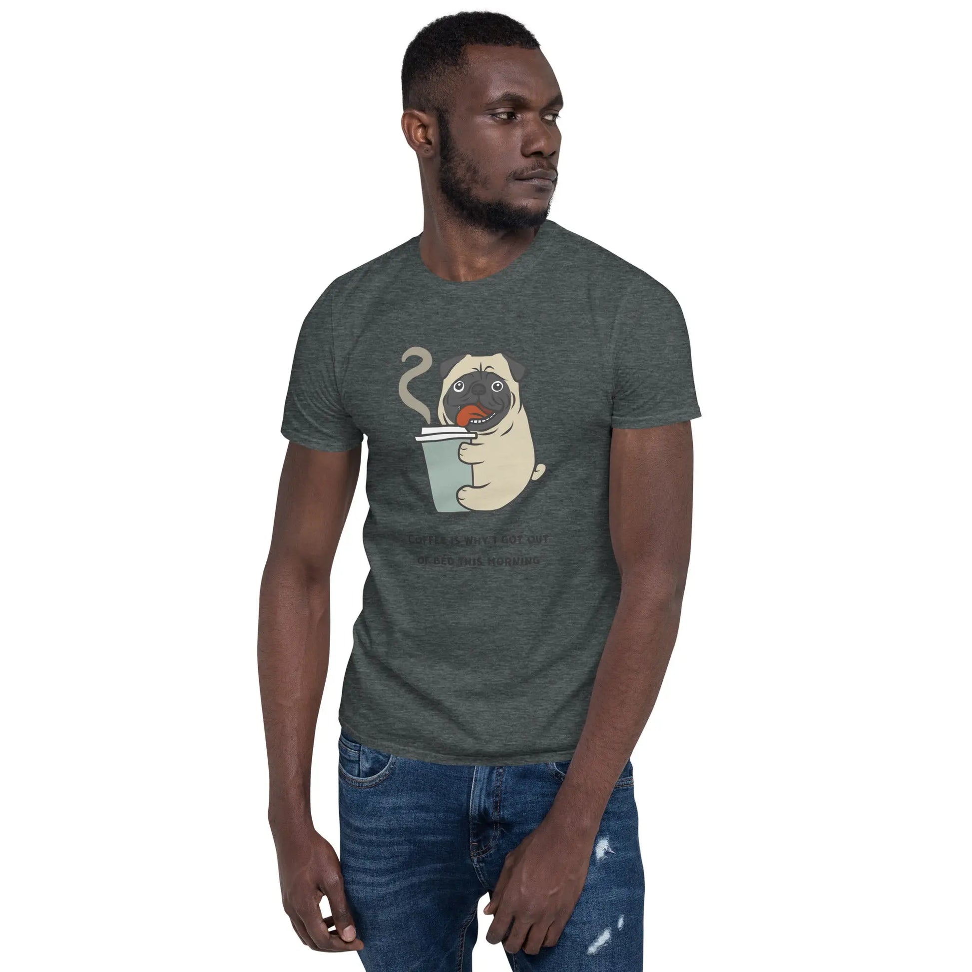 Coffee Pug Tee - Start Your Day with a Smile - Comfortable Cotton Shirt for Coffee Lovers - Darkness Of The Twilight Moon