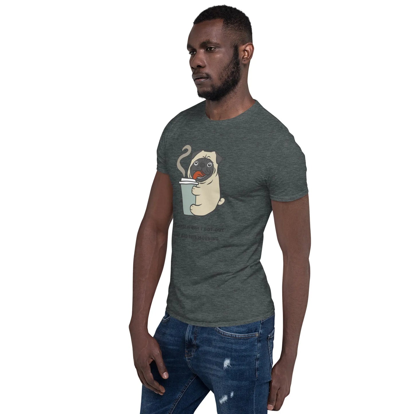 Coffee Pug Tee - Start Your Day with a Smile - Comfortable Cotton Shirt for Coffee Lovers - Darkness Of The Twilight Moon