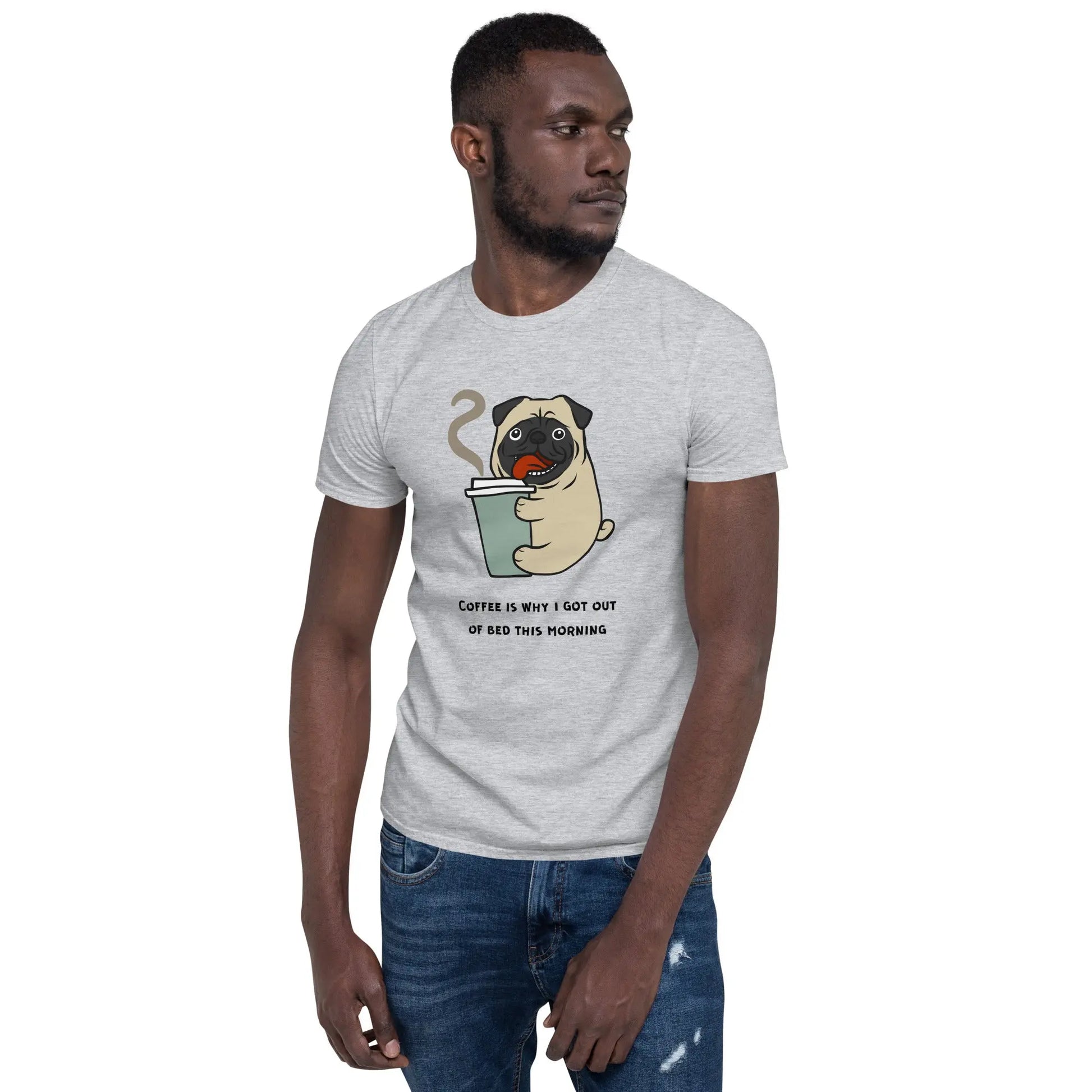 Coffee Pug Tee - Start Your Day with a Smile - Comfortable Cotton Shirt for Coffee Lovers - Darkness Of The Twilight Moon