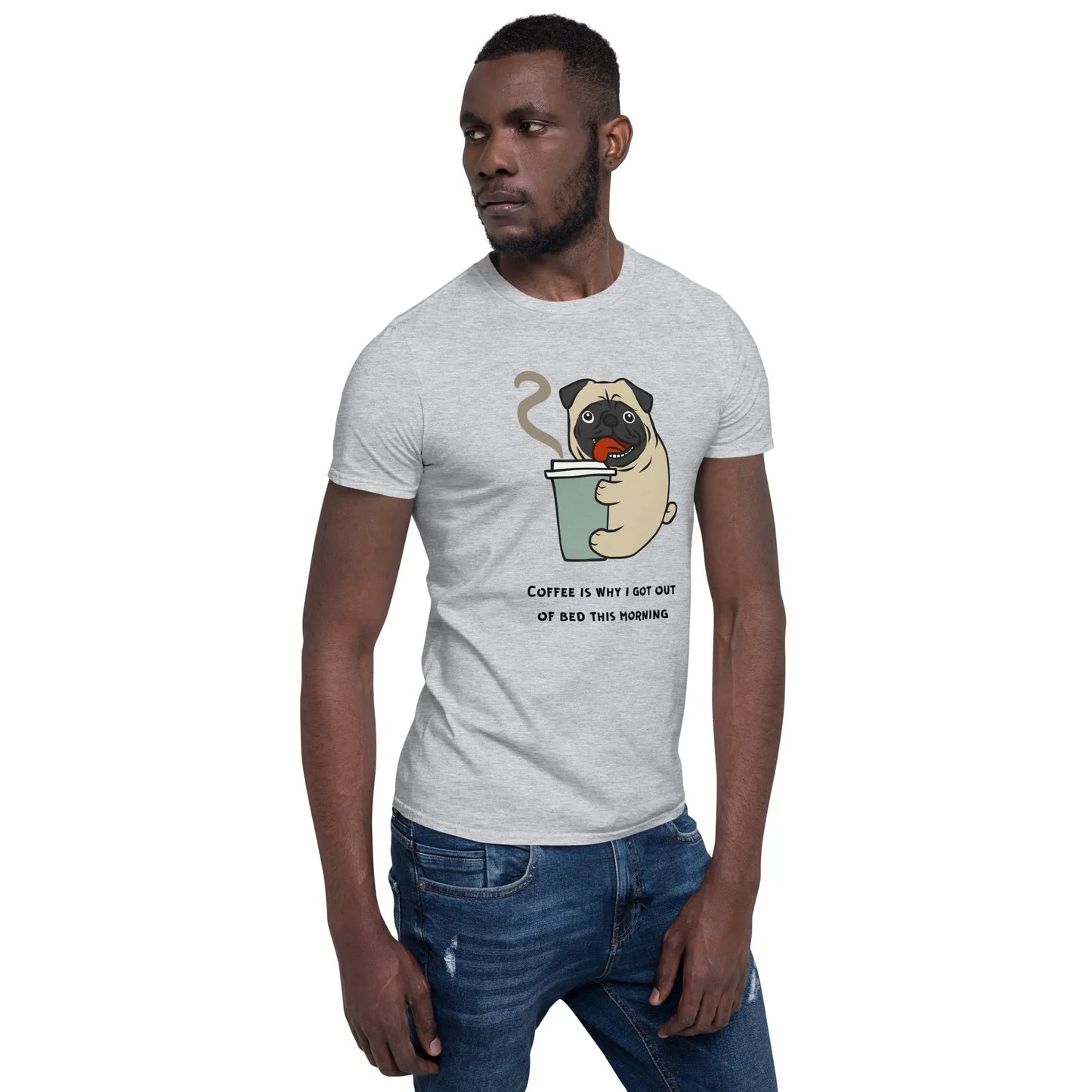 Coffee Pug Tee - Start Your Day with a Smile - Comfortable Cotton Shirt for Coffee Lovers - Darkness Of The Twilight Moon