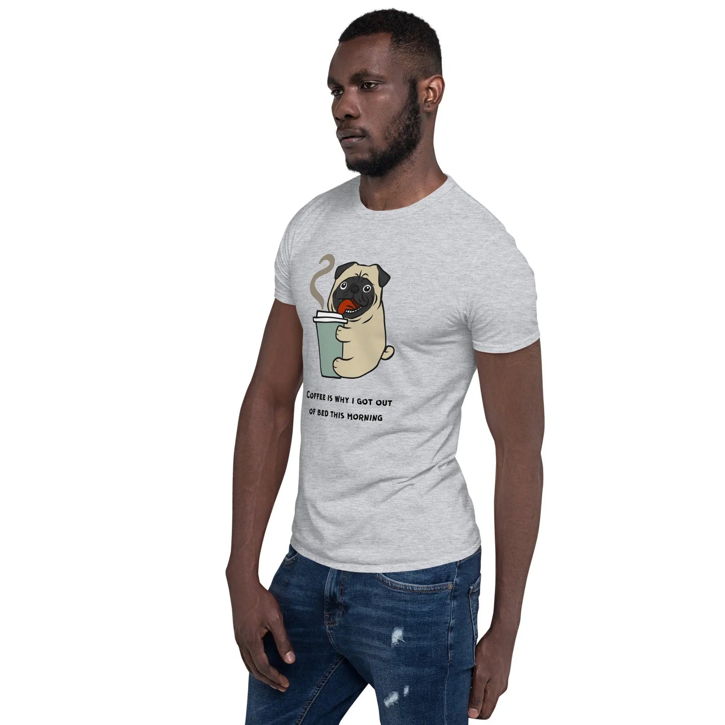 Coffee Pug Tee - Start Your Day with a Smile - Comfortable Cotton Shirt for Coffee Lovers - Darkness Of The Twilight Moon