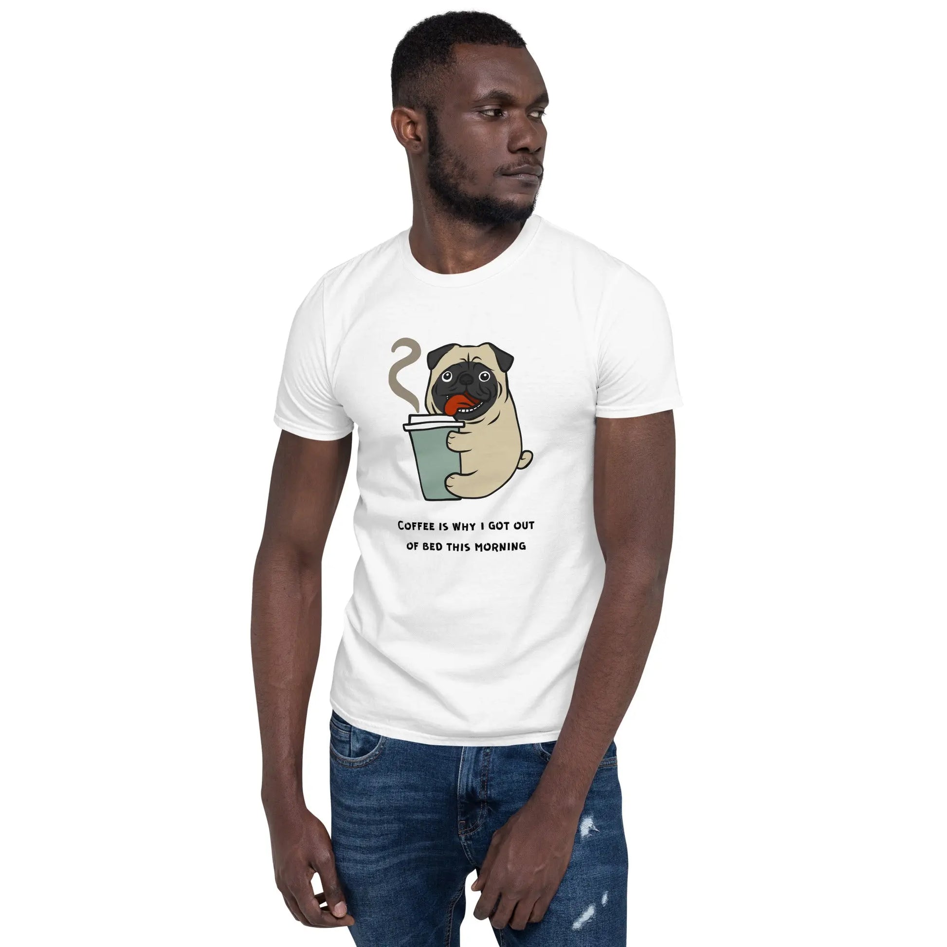 Coffee Pug Tee - Start Your Day with a Smile - Comfortable Cotton Shirt for Coffee Lovers - Darkness Of The Twilight Moon