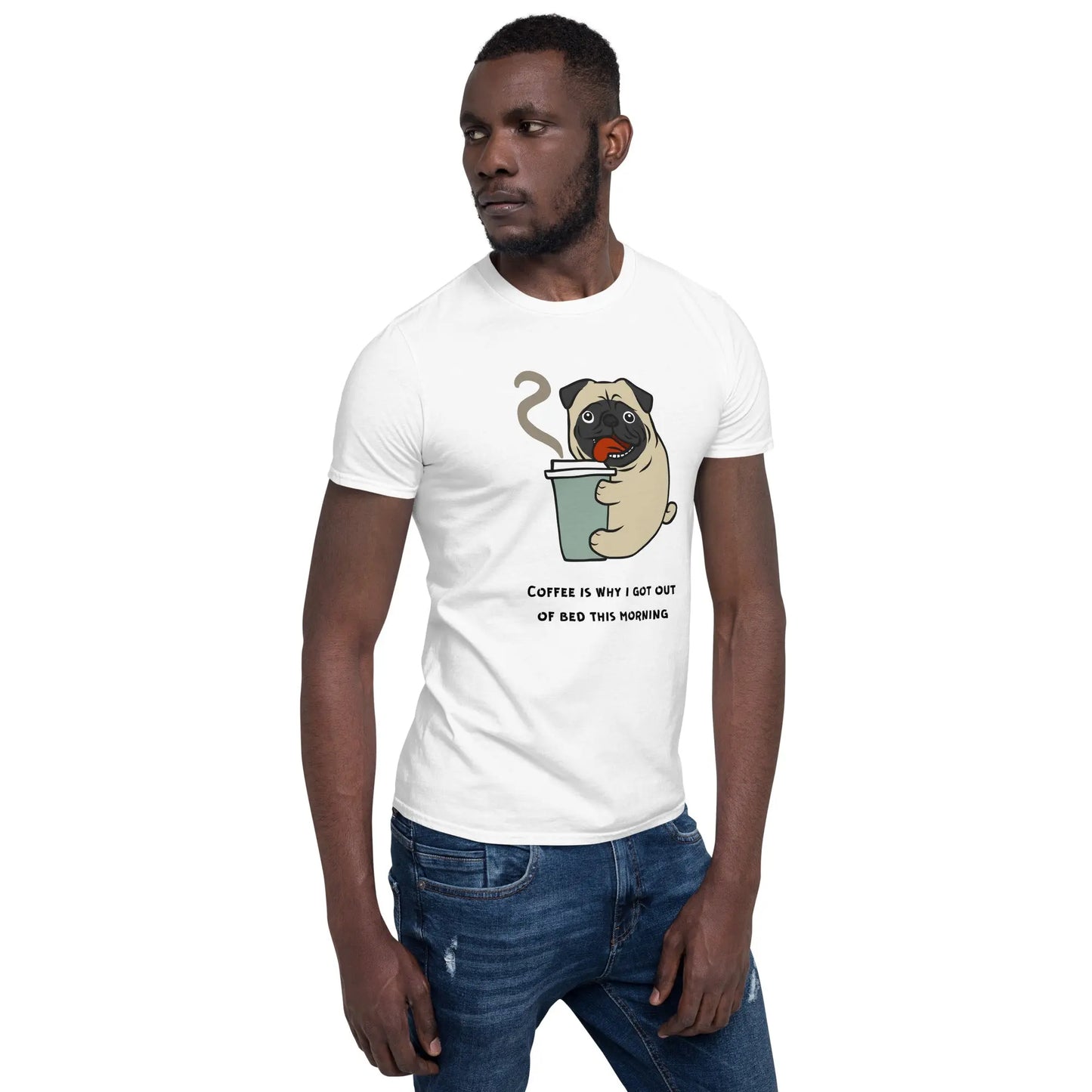 Coffee Pug Tee - Start Your Day with a Smile - Comfortable Cotton Shirt for Coffee Lovers - Darkness Of The Twilight Moon
