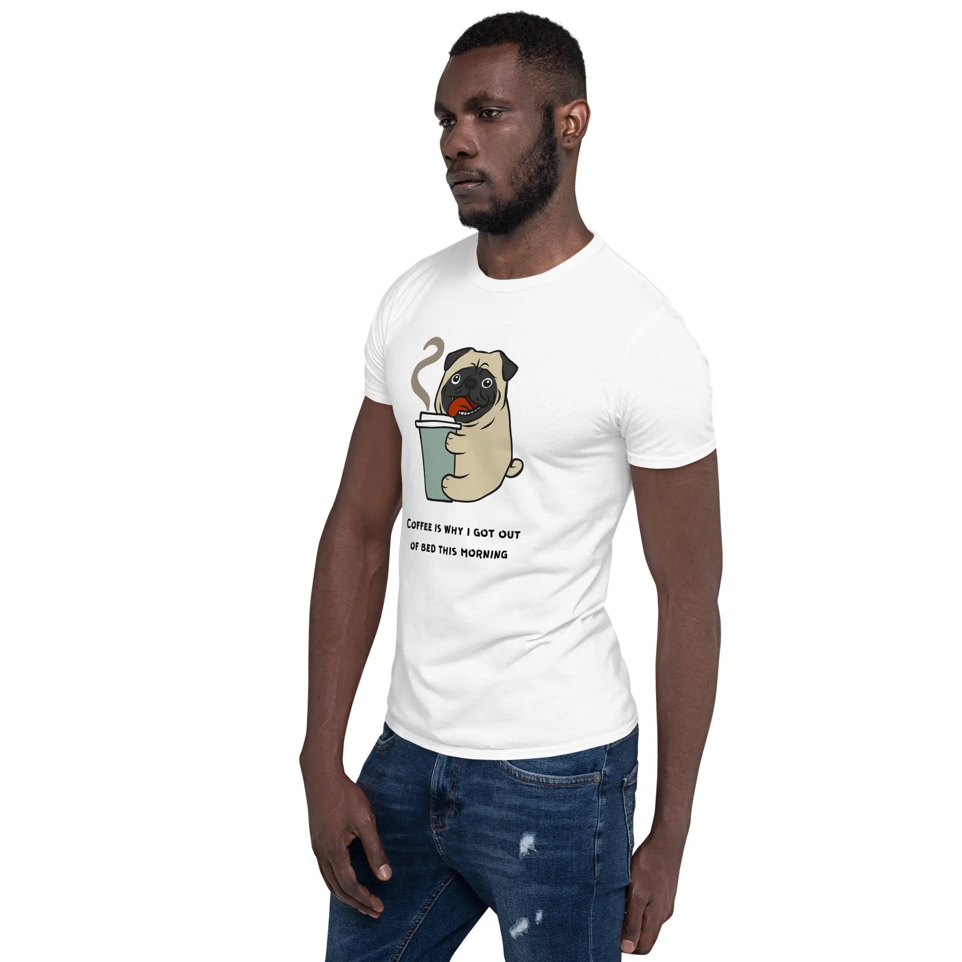 Coffee Pug Tee - Start Your Day with a Smile - Comfortable Cotton Shirt for Coffee Lovers - Darkness Of The Twilight Moon