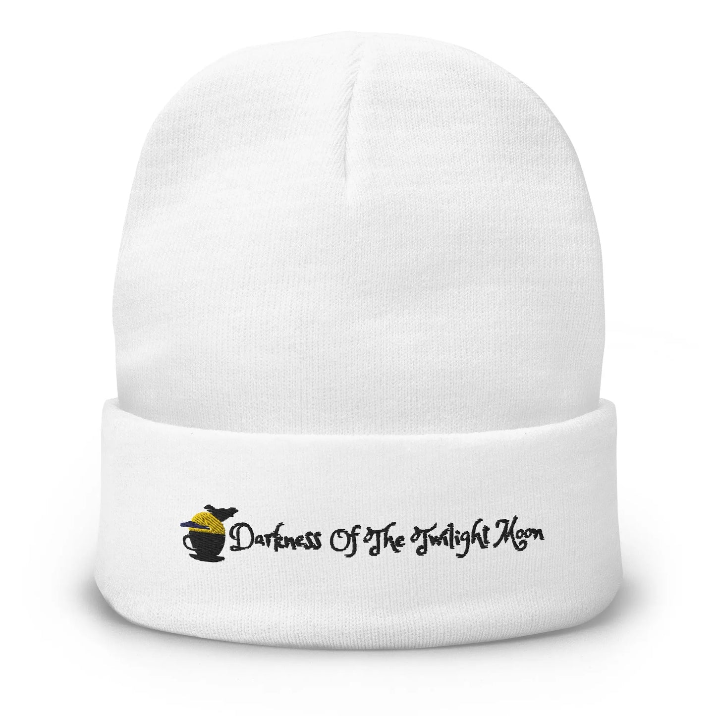 Darkness of the Twilightmoon Embroidered Beanie - Add Edginess and Style to Your Look with This High-Quality Midnight-Inspired Accessory. - Darkness Of The Twilight Moon