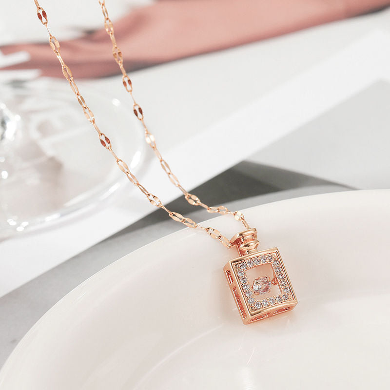 Diamond Necklace - Fashionable XO Pendant - Copper Chain Jewelry