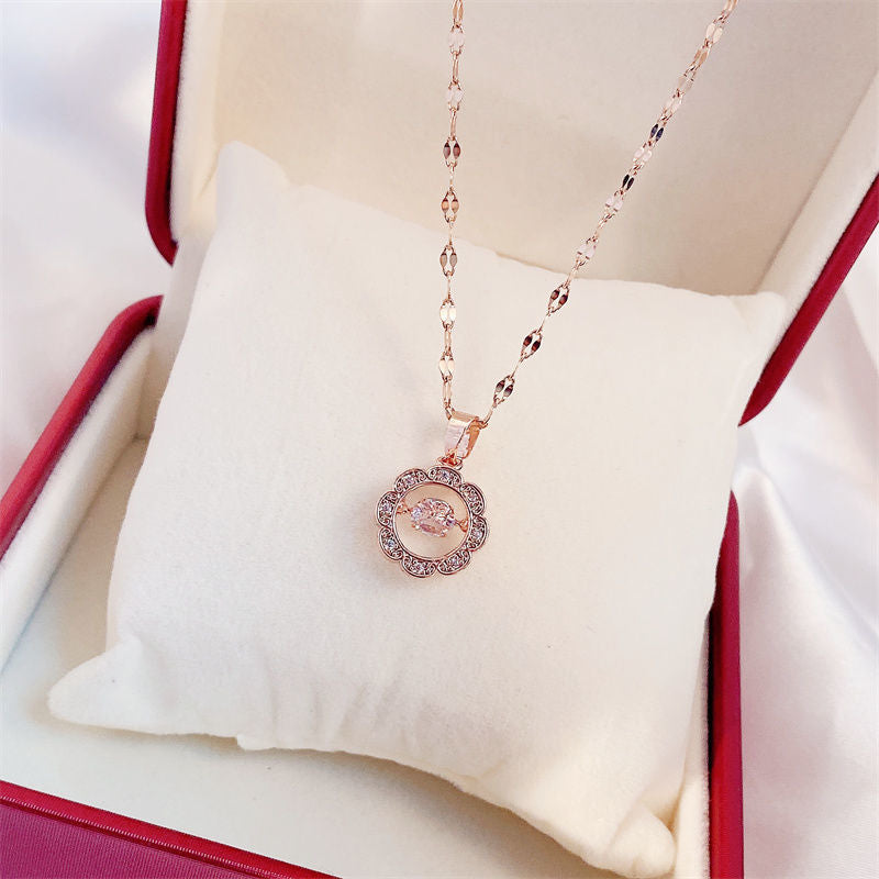 Diamond Necklace - Fashionable XO Pendant - Copper Chain Jewelry