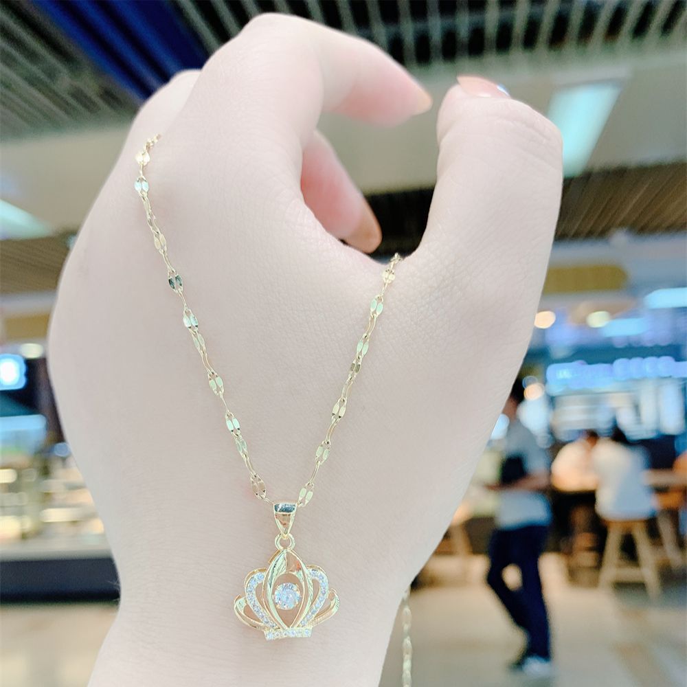Diamond Necklace - Fashionable XO Pendant - Copper Chain Jewelry