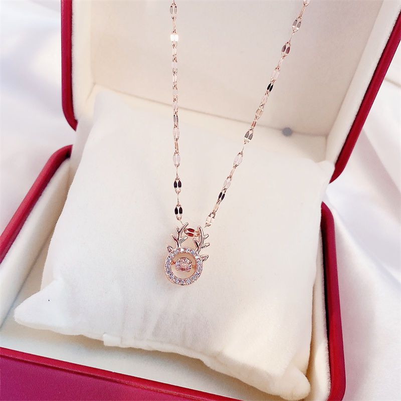 Diamond Necklace - Fashionable XO Pendant - Copper Chain Jewelry