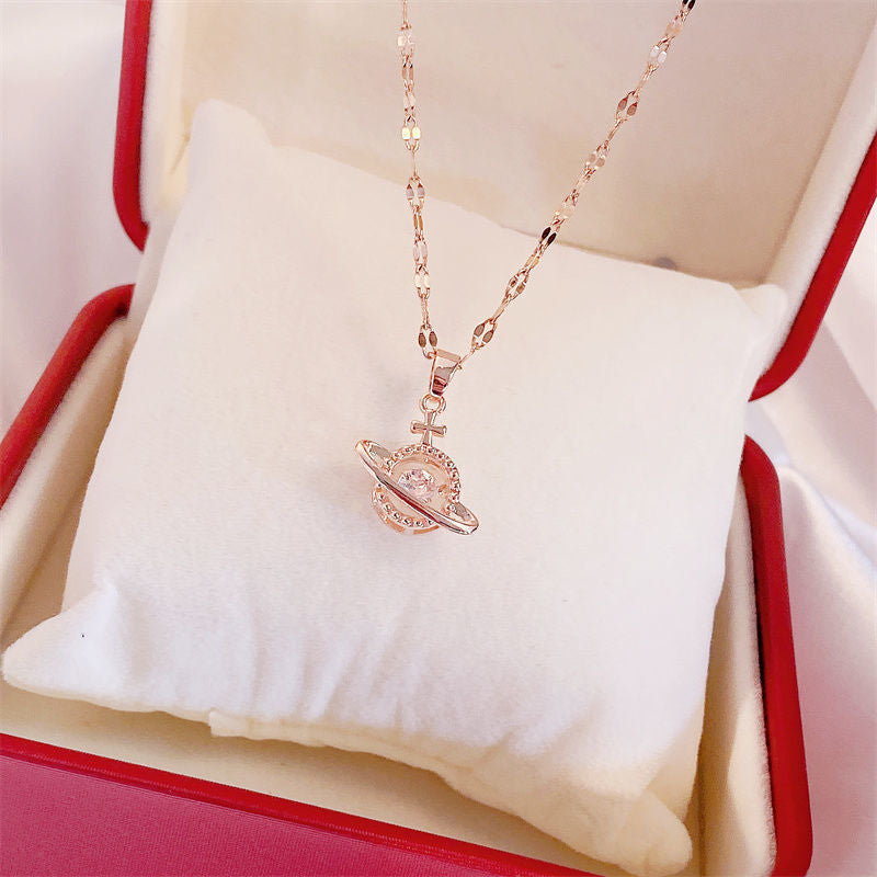 Diamond Necklace - Fashionable XO Pendant - Copper Chain Jewelry