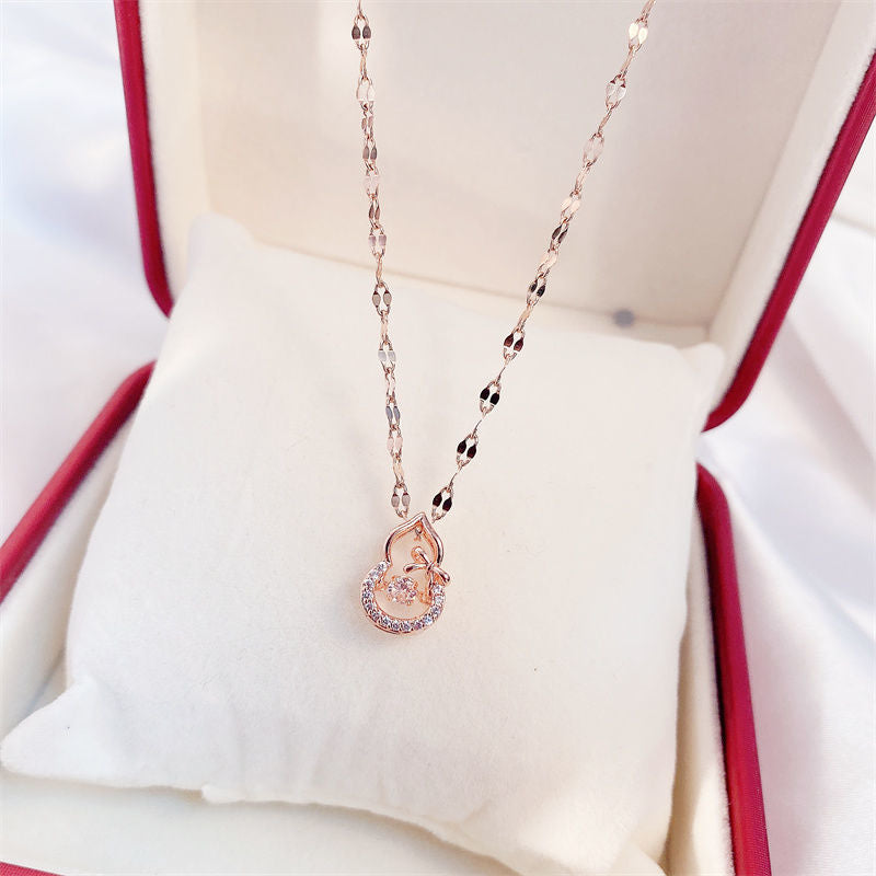 Diamond Necklace - Fashionable XO Pendant - Copper Chain Jewelry