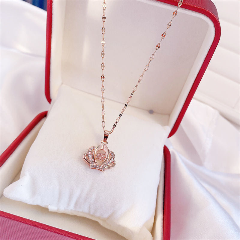 Diamond Necklace - Fashionable XO Pendant - Copper Chain Jewelry