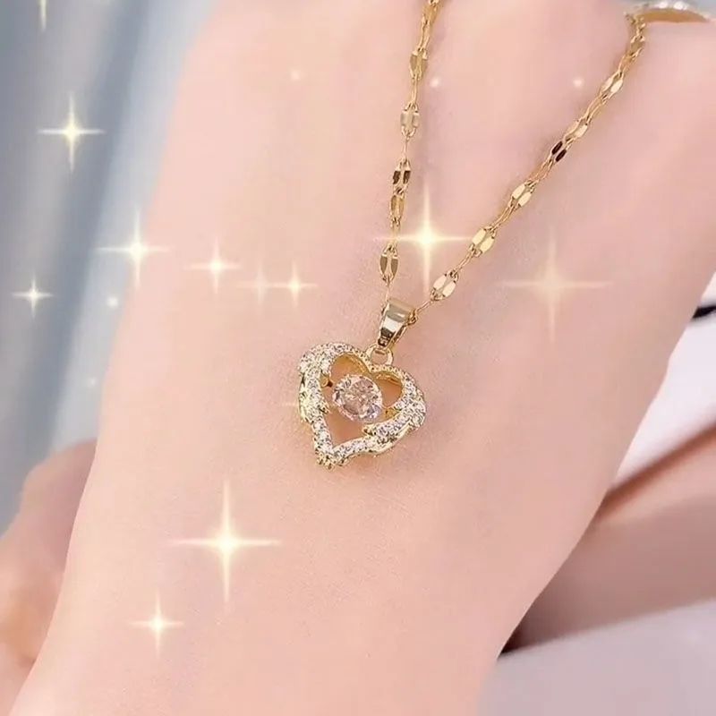 Diamond Necklace - Fashionable XO Pendant - Copper Chain Jewelry