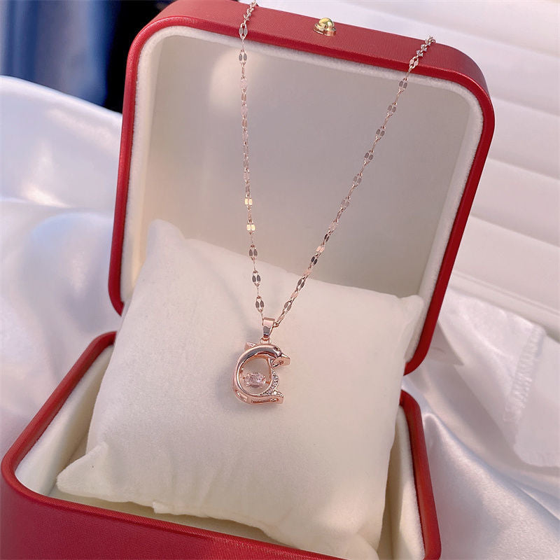 Diamond Necklace - Fashionable XO Pendant - Copper Chain Jewelry
