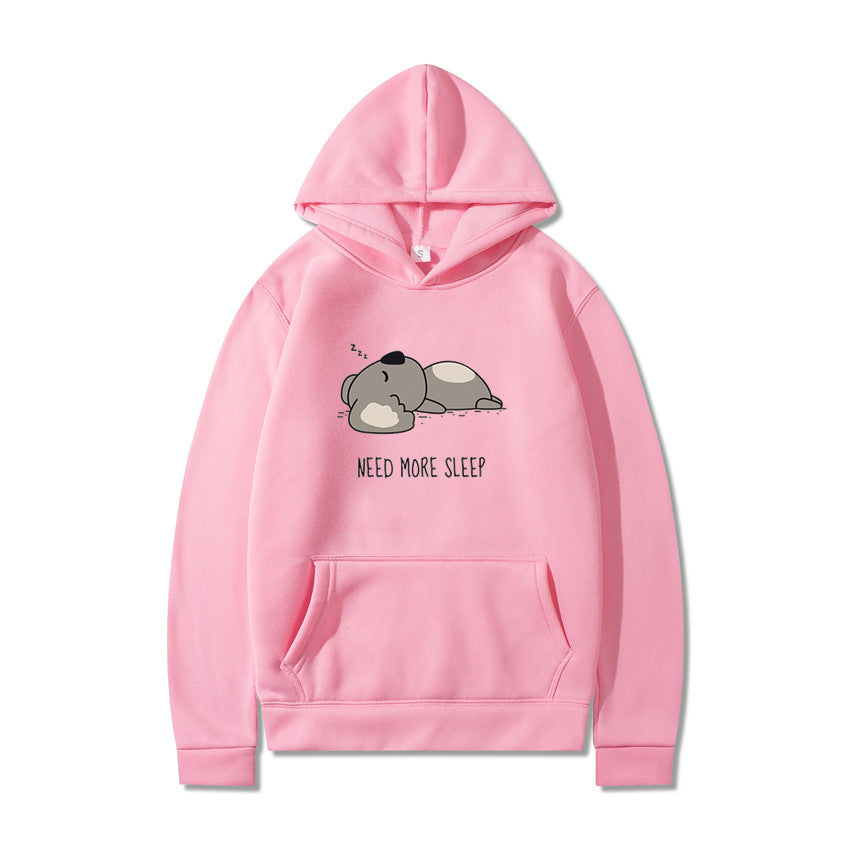 New Hooded Long-sleeved T-shirt with Plus Velvet and Cartoon Design