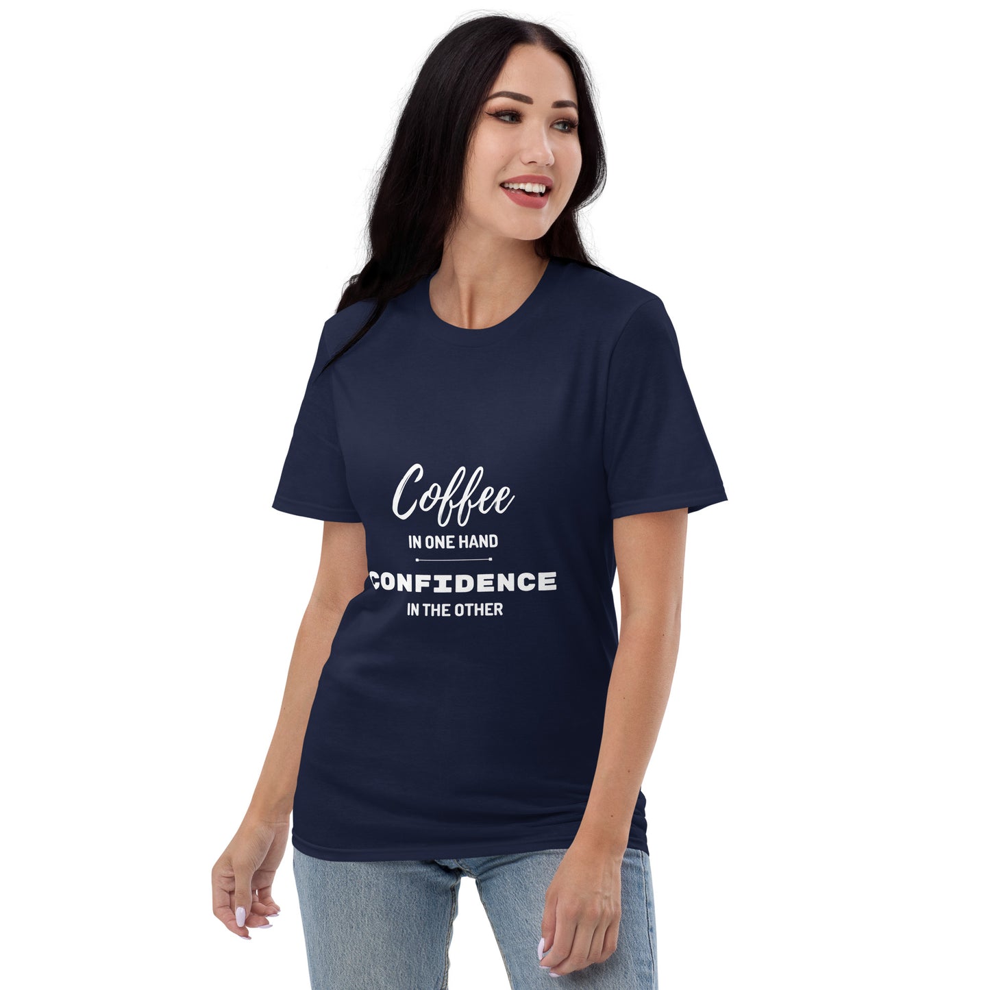 Coffee in One Hand T-Shirt - Show Your Love for Coffee and Confidence with This Unisex Tee - Made from High-Quality Cotton - Darkness Of The Twilight Moon