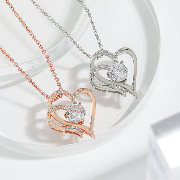 Stylish and Beautiful Love Personalized Heart-shaped Necklace - Unique Design with Good Material, Available in Various Colors - Perfect Gift!
