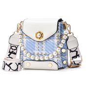 Fashion Women'S Crossbody Bag Cute Princess Wallet Classic Shoulder Bag Pearl Chain Phone Bag