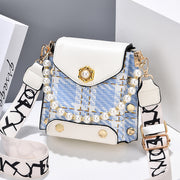 Fashion Women'S Crossbody Bag Cute Princess Wallet Classic Shoulder Bag Pearl Chain Phone Bag