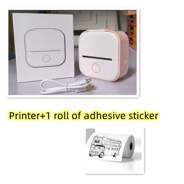 Portable Mini Thermal Label Printer Home Photo Printer