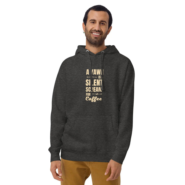 A Yawn is a Silent Scream for Coffee Hoodie - Express Your Love for Coffee with Style and Humor - Stay Cozy and Comfortable All Day Long - Darkness Of The Twilight Moon