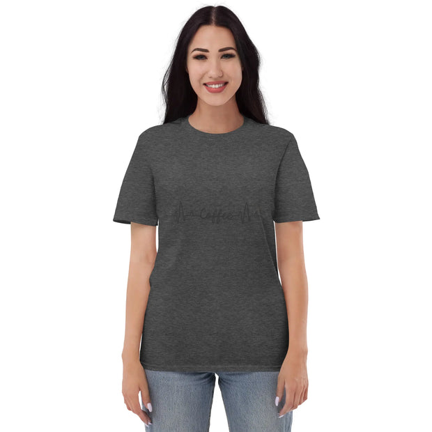 Caffeine Heartbeat T-Shirt - Keep Your Love for Coffee Close to Your Heart - Comfortable and Soft Cotton Fabric - Darkness Of The Twilight Moon