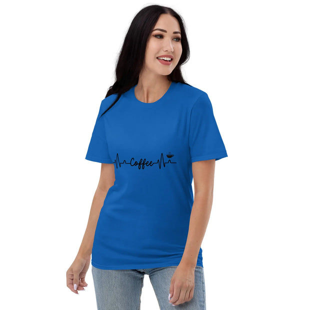 Caffeine Heartbeat T-Shirt - Keep Your Love for Coffee Close to Your Heart - Comfortable and Soft Cotton Fabric - Darkness Of The Twilight Moon