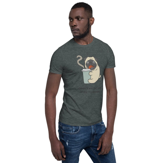 Coffee Pug Tee - Start Your Day with a Smile - Comfortable Cotton Shirt for Coffee Lovers - Darkness Of The Twilight Moon