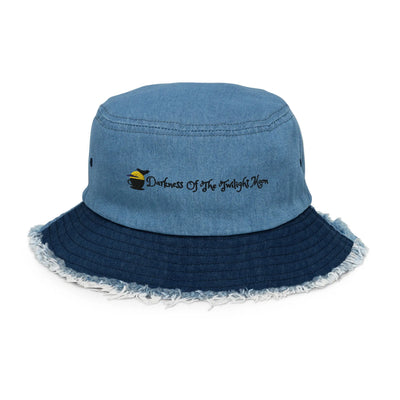 Darkness of the Twilightmoon Distressed Denim Bucket Hat - Embrace Your Bold Side with Style and Edge - Darkness Of The Twilight Moon